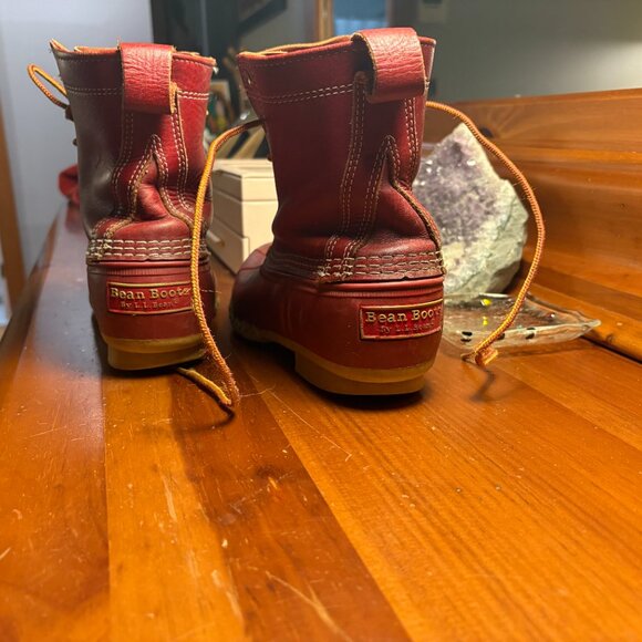 Limited Edition Red Leather LL Bean Boots Size 7 Womens - Picture 6 of 7